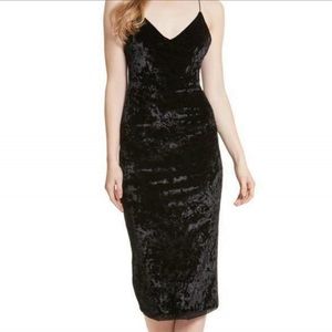Alice + Olivia Black Velvet Midi Dress Size 8